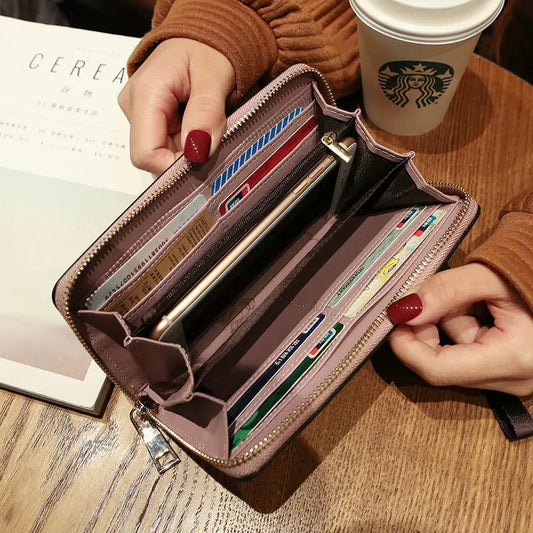 Lonny Women's Hand-Held Long Wallet Korean Style Handbag Multi-Functional Card Holder Mobile Phone Bag Coin Purse Women's Wallet Nexacart
