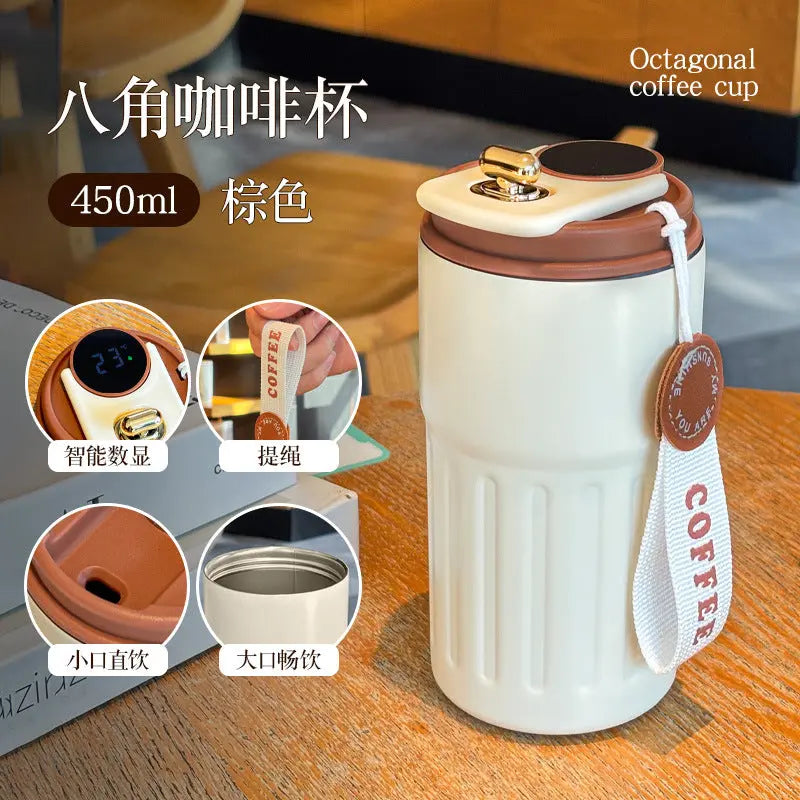 Summer Insulated Stainless Steel Water Cup, Thermos Cup, Coffee Cup, Double-Layer Car Cup, Smart Display Gift Cup, Customizable Nexacart