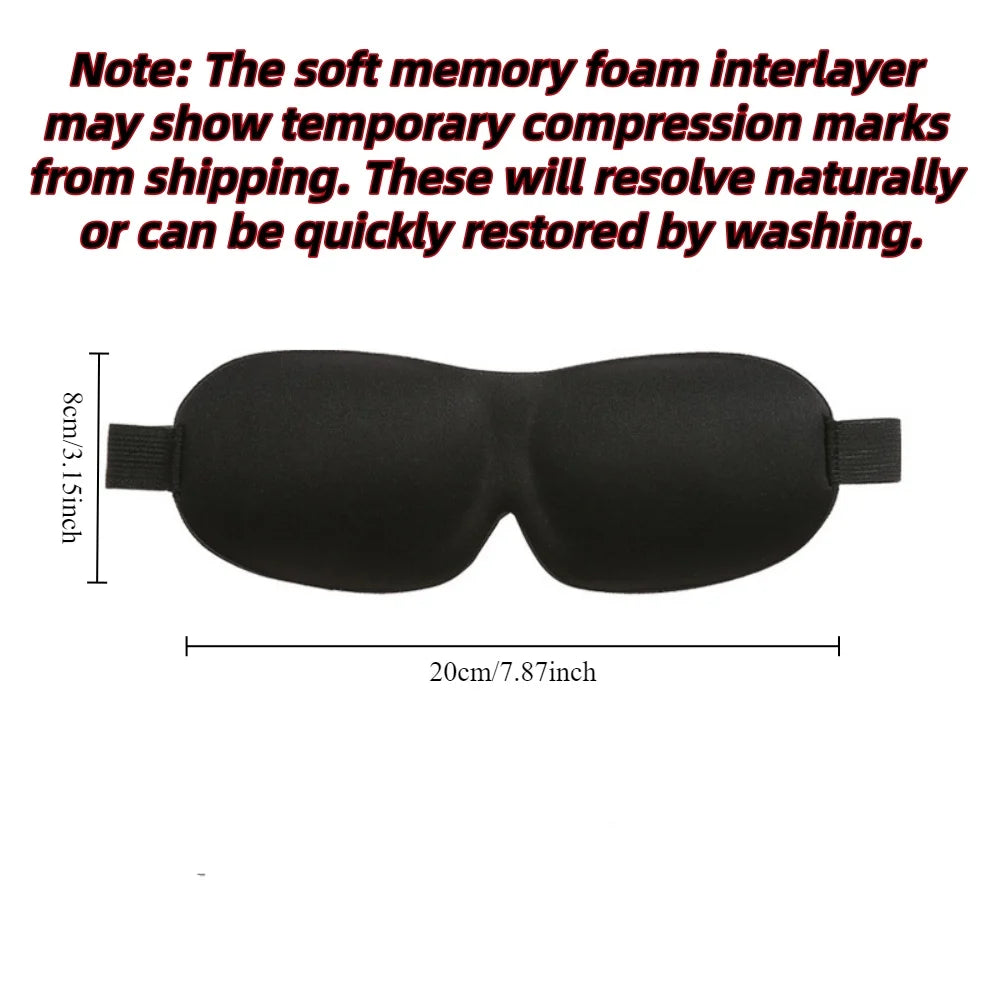 3D Contoured Memory Foam Sleep Mask – Blackout Eye Mask for Deep Rest & Travel