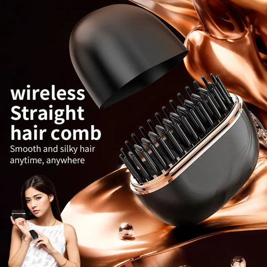 portable wireless hair straightening comb