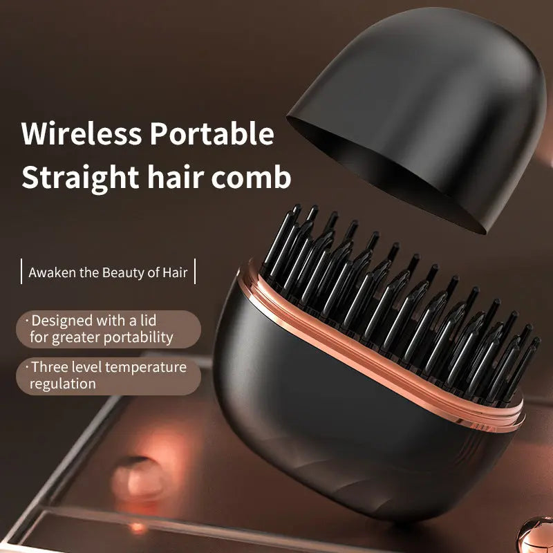 portable wireless hair straightening comb