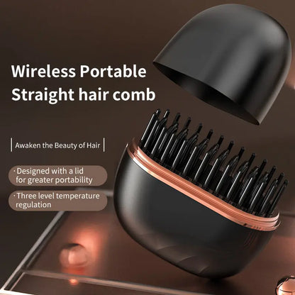 portable wireless hair straightening comb