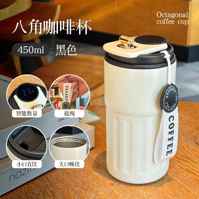 Summer Insulated Stainless Steel Water Cup, Thermos Cup, Coffee Cup, Double-Layer Car Cup, Smart Display Gift Cup, Customizable Nexacart