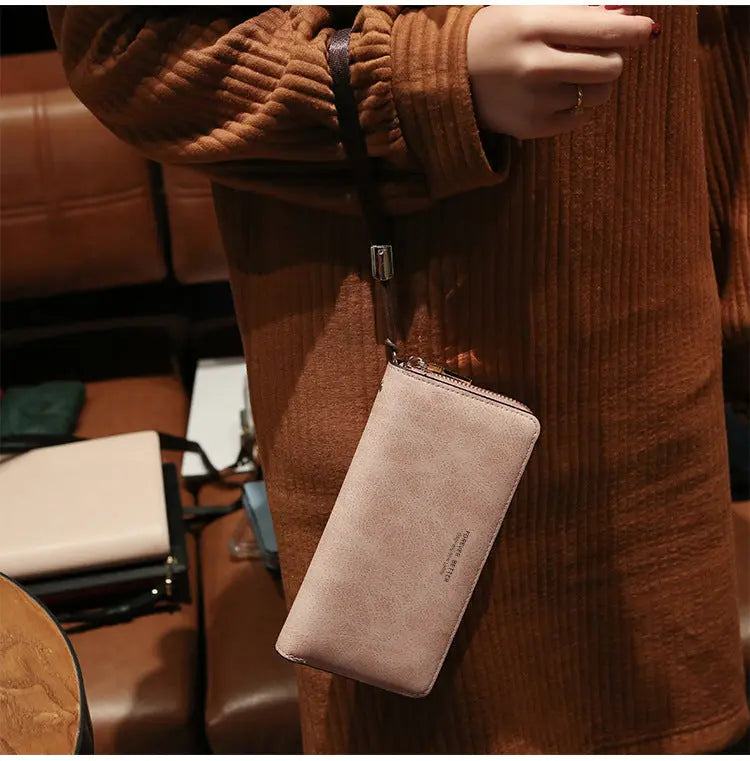 Lonny Women's Hand-Held Long Wallet Korean Style Handbag Multi-Functional Card Holder Mobile Phone Bag Coin Purse Women's Wallet Nexacart
