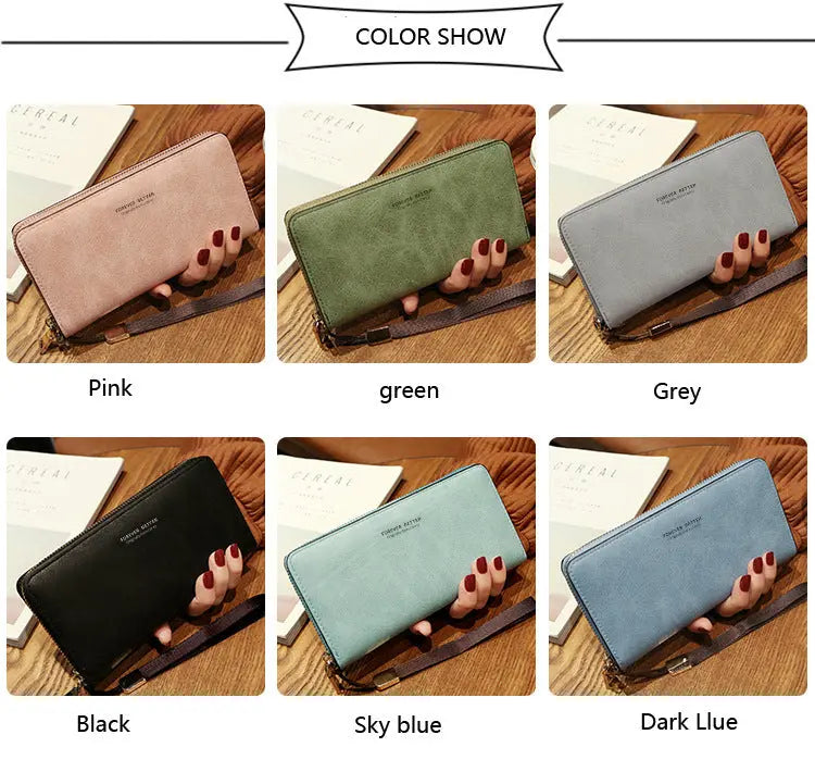 Lonny Women's Hand-Held Long Wallet Korean Style Handbag Multi-Functional Card Holder Mobile Phone Bag Coin Purse Women's Wallet Nexacart
