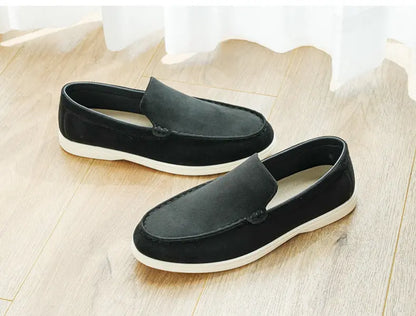 Cross-Border Popular Slip-On Suede Loafers Slip-On Slip-Ons Casual Fashion Beanie Shoes for Men Dropshipping - Nexacart