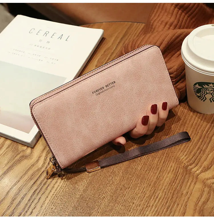 Lonny Women's Hand-Held Long Wallet Korean Style Handbag Multi-Functional Card Holder Mobile Phone Bag Coin Purse Women's Wallet Nexacart
