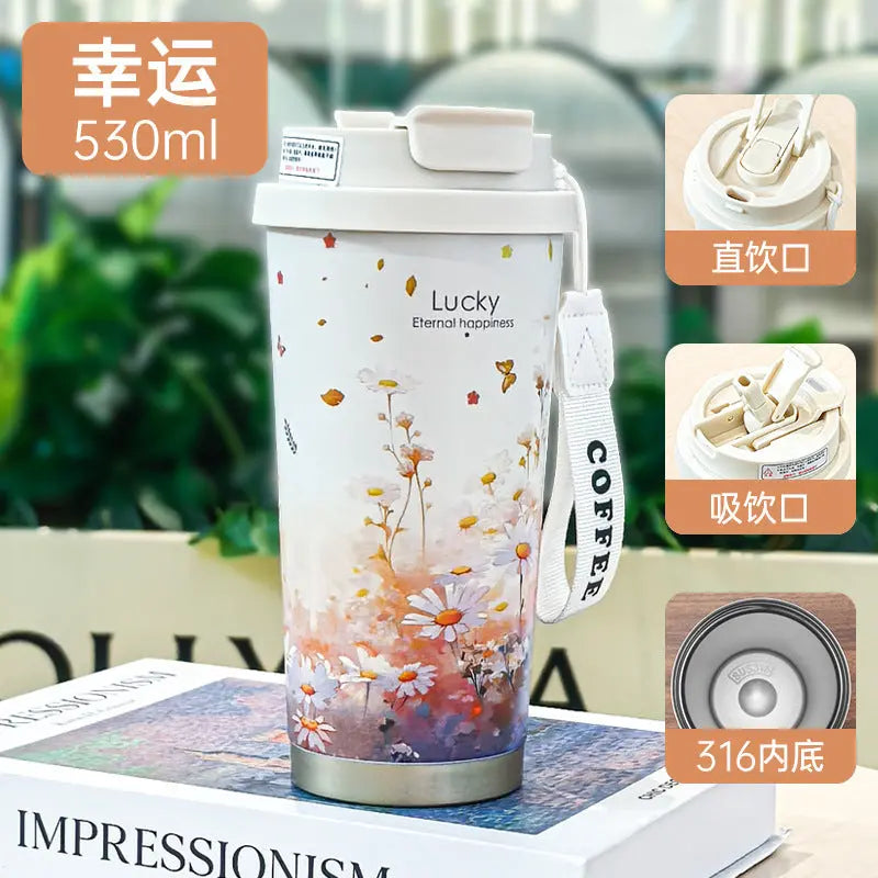 Summer Insulated Stainless Steel Water Cup, Thermos Cup, Coffee Cup, Double-Layer Car Cup, Smart Display Gift Cup, Customizable Nexacart