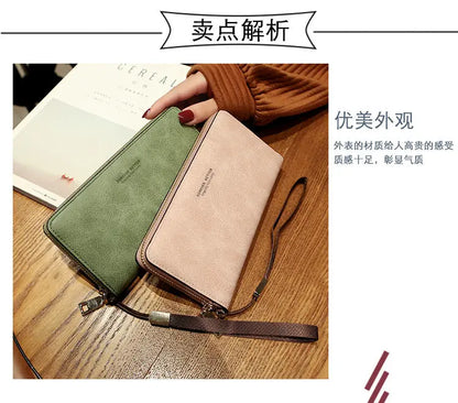 Lonny Women's Hand-Held Long Wallet Korean Style Handbag Multi-Functional Card Holder Mobile Phone Bag Coin Purse Women's Wallet Nexacart