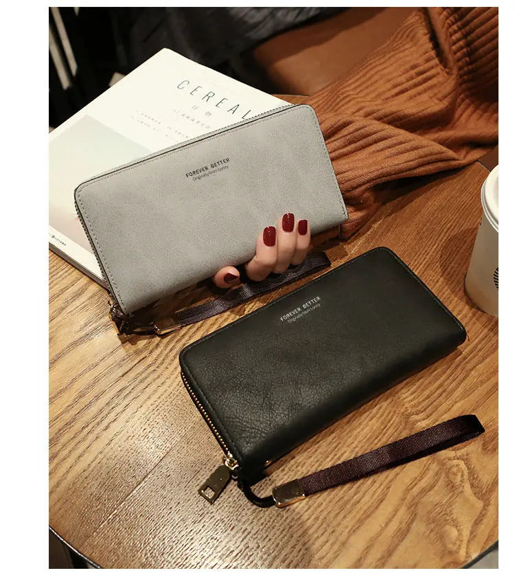Lonny Women's Hand-Held Long Wallet Korean Style Handbag Multi-Functional Card Holder Mobile Phone Bag Coin Purse Women's Wallet Nexacart