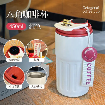 Summer Insulated Stainless Steel Water Cup, Thermos Cup, Coffee Cup, Double-Layer Car Cup, Smart Display Gift Cup, Customizable Nexacart