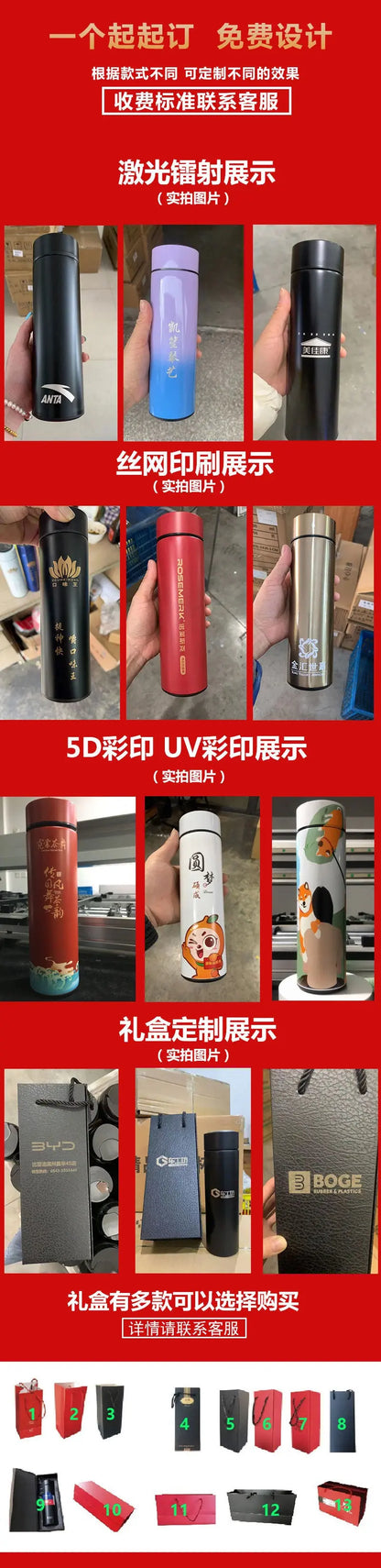 Summer Insulated Stainless Steel Water Cup, Thermos Cup, Coffee Cup, Double-Layer Car Cup, Smart Display Gift Cup, Customizable Nexacart