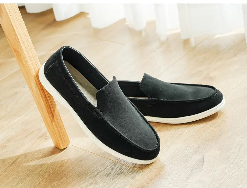 Cross-Border Popular Slip-On Suede Loafers Slip-On Slip-Ons Casual Fashion Beanie Shoes for Men Dropshipping - Nexacart