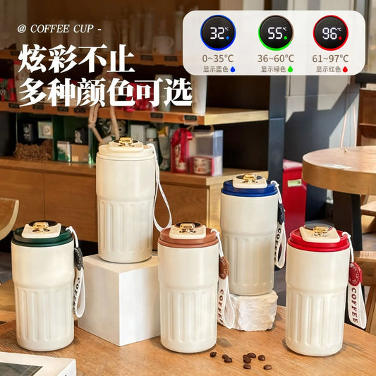 Summer Insulated Stainless Steel Water Cup, Thermos Cup, Coffee Cup, Double-Layer Car Cup, Smart Display Gift Cup, Customizable Nexacart