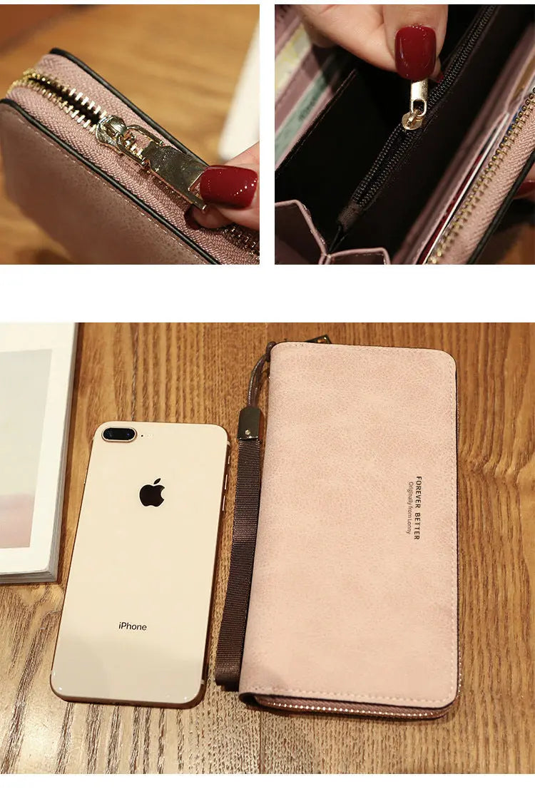 Lonny Women's Hand-Held Long Wallet Korean Style Handbag Multi-Functional Card Holder Mobile Phone Bag Coin Purse Women's Wallet Nexacart