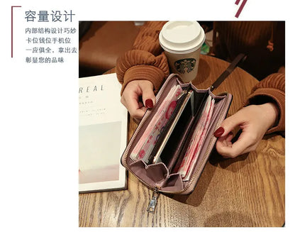 Lonny Women's Hand-Held Long Wallet Korean Style Handbag Multi-Functional Card Holder Mobile Phone Bag Coin Purse Women's Wallet Nexacart