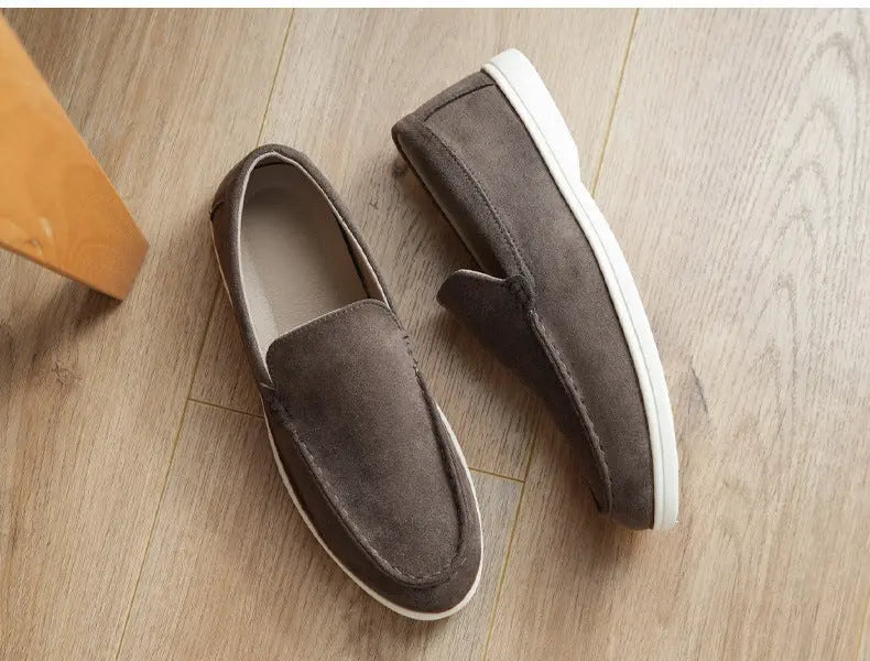 Cross-Border Popular Slip-On Suede Loafers Slip-On Slip-Ons Casual Fashion Beanie Shoes for Men Dropshipping - Nexacart