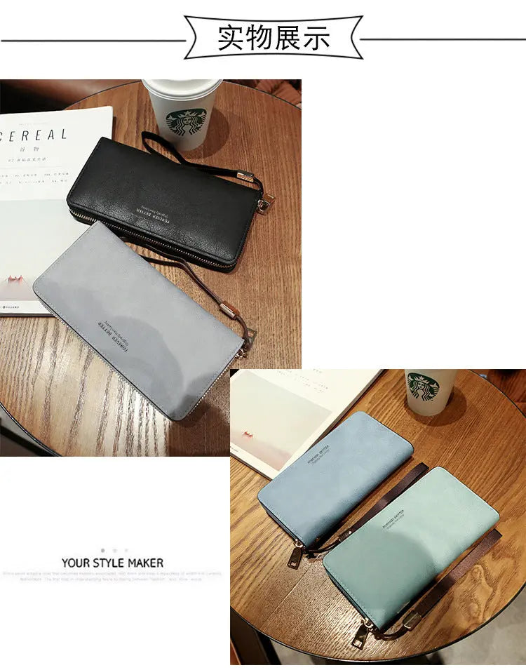 Lonny Women's Hand-Held Long Wallet Korean Style Handbag Multi-Functional Card Holder Mobile Phone Bag Coin Purse Women's Wallet Nexacart