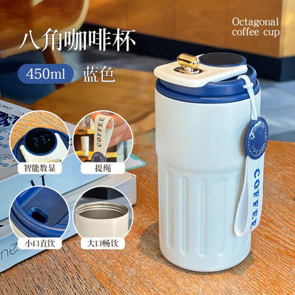 Summer Insulated Stainless Steel Water Cup, Thermos Cup, Coffee Cup, Double-Layer Car Cup, Smart Display Gift Cup, Customizable Nexacart