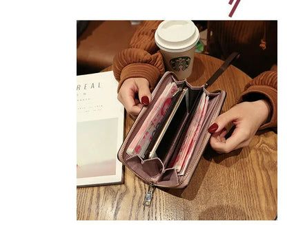 Lonny Women's Hand-Held Long Wallet Korean Style Handbag Multi-Functional Card Holder Mobile Phone Bag Coin Purse Women's Wallet Nexacart