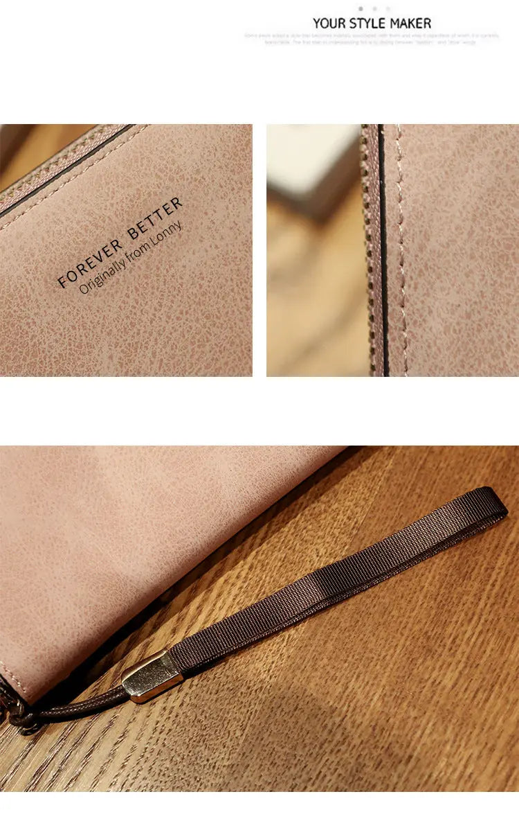Lonny Women's Hand-Held Long Wallet Korean Style Handbag Multi-Functional Card Holder Mobile Phone Bag Coin Purse Women's Wallet Nexacart