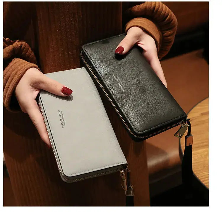 Lonny Women's Hand-Held Long Wallet Korean Style Handbag Multi-Functional Card Holder Mobile Phone Bag Coin Purse Women's Wallet Nexacart