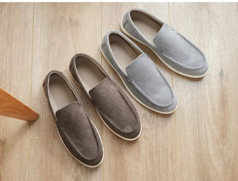Cross-Border Popular Slip-On Suede Loafers Slip-On Slip-Ons Casual Fashion Beanie Shoes for Men Dropshipping - Nexacart