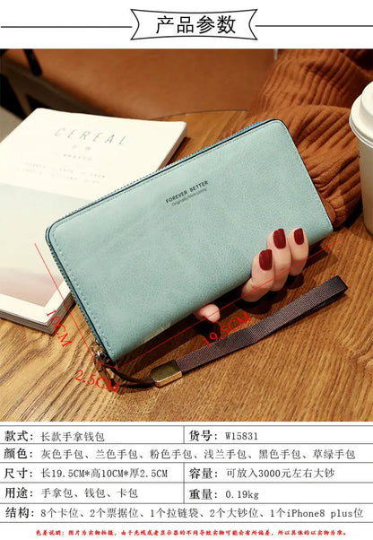 Lonny Women's Hand-Held Long Wallet Korean Style Handbag Multi-Functional Card Holder Mobile Phone Bag Coin Purse Women's Wallet Nexacart