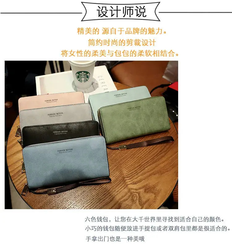 Lonny Women's Hand-Held Long Wallet Korean Style Handbag Multi-Functional Card Holder Mobile Phone Bag Coin Purse Women's Wallet Nexacart