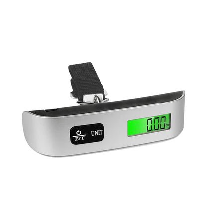 Digital luggage scale display showing weight, max 50kg / 110lb