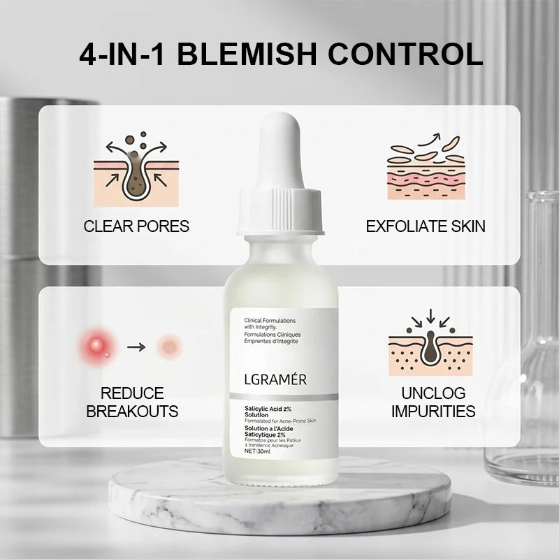Salicylic Acid 2% Facial Essence, Acne-Fighting Serum for Blemish-Prone,Deep Moisturizing Skin,The Skin Facial Skin Essence New