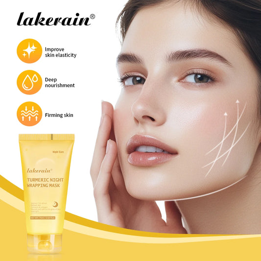 75ml Kojic Acid Turmeric Overnight Wrapping Peel Off Mask 8 Hours Hydrolyzed Nourishes Moisturizing Sleeping Collagen Mask Skin