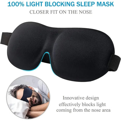 3D Contoured Memory Foam Sleep Mask – Blackout Eye Mask for Deep Rest & Travel