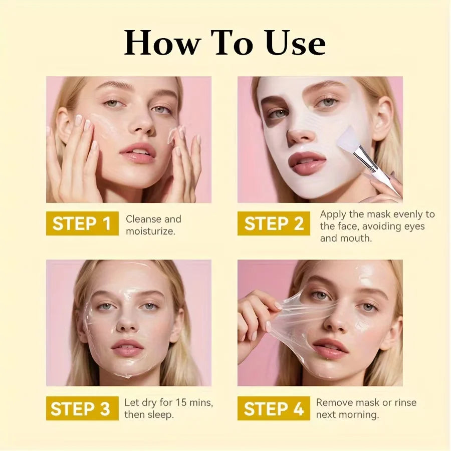 Kojic Acid Turmeric Overnight Peel Off Mask 100ml Hydrolyzed Collagen Brightening Skin Firming Korean Facial Treatment
