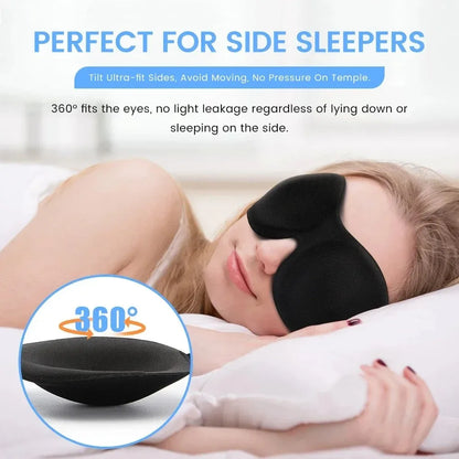 3D Contoured Memory Foam Sleep Mask – Blackout Eye Mask for Deep Rest & Travel