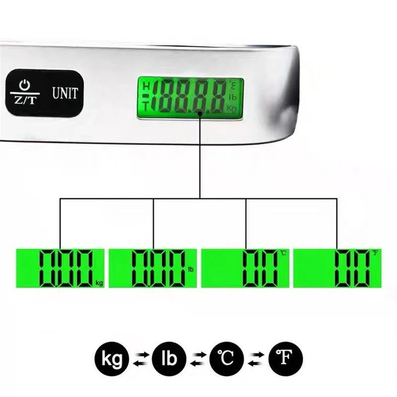 Digital luggage scale dimensions, compact and lightweight design
