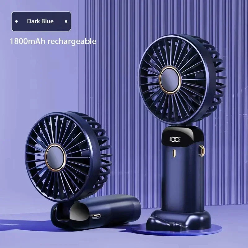 Velora Glow Rechargeable Neck Fan – Foldable Hands-Free Cooling Fan with Phone Stand