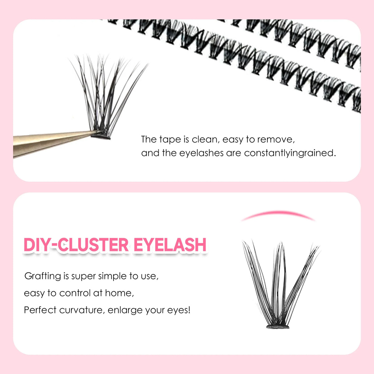 Lash cluster tray with mixed lengths