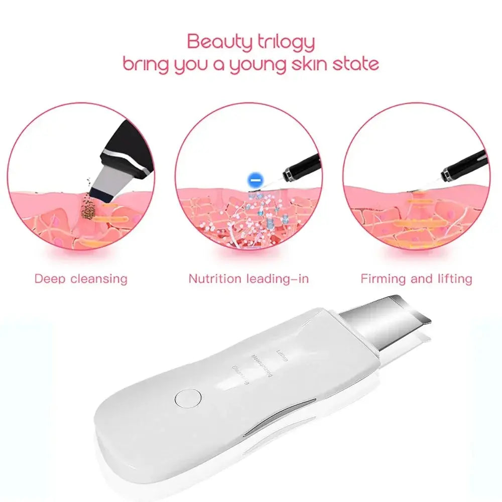 rechargeable ultrasonic facial skin scrubber
