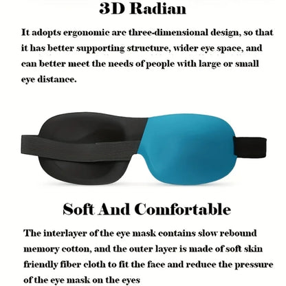 3D Contoured Memory Foam Sleep Mask – Blackout Eye Mask for Deep Rest & Travel