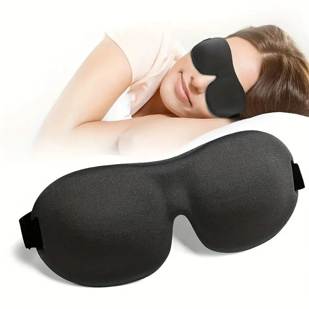 3D Contoured Memory Foam Sleep Mask – Blackout Eye Mask for Deep Rest & Travel