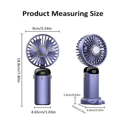 Velora Glow Rechargeable Neck Fan – Foldable Hands-Free Cooling Fan with Phone Stand