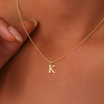 18K gold plated stainless steel initial letter necklace