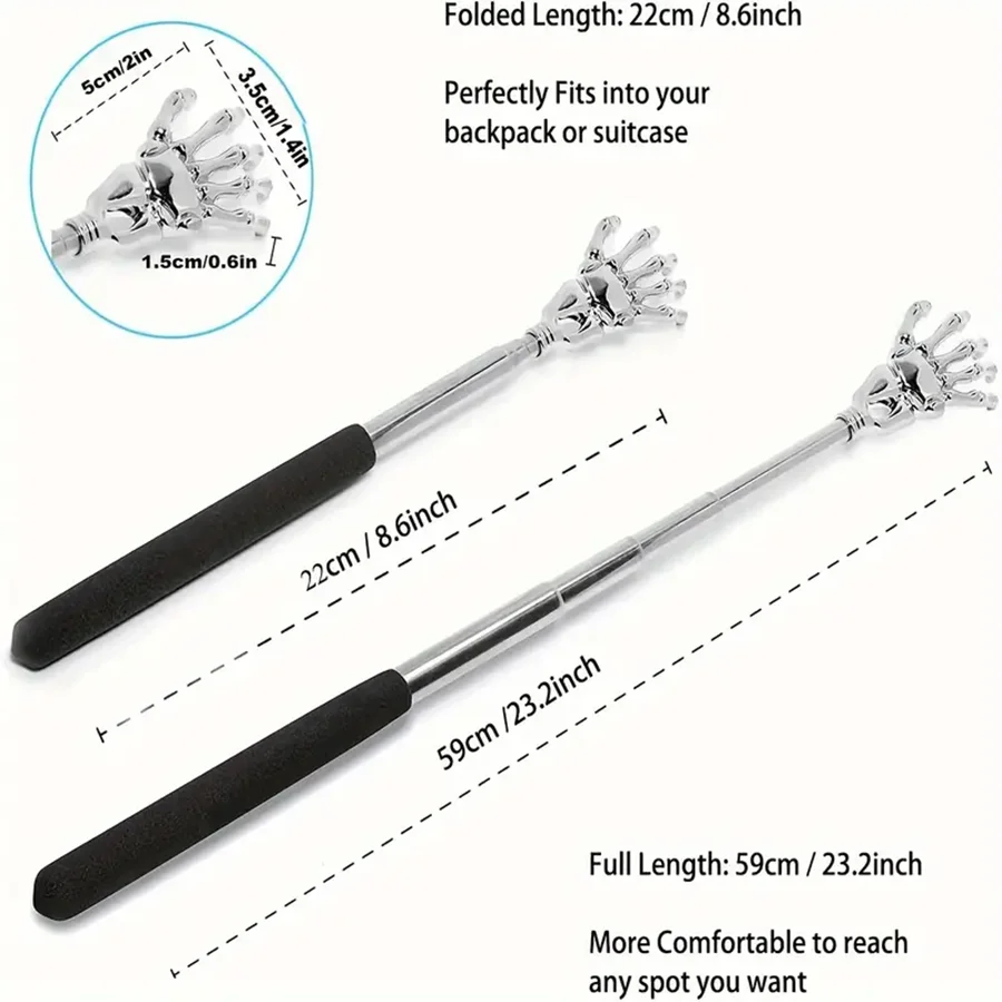 Velora Glow Telescopic Back Scratcher & Massager – Portable Stainless Steel