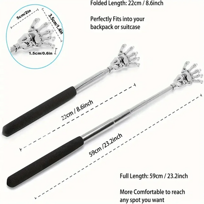 Velora Glow Telescopic Back Scratcher & Massager – Portable Stainless Steel