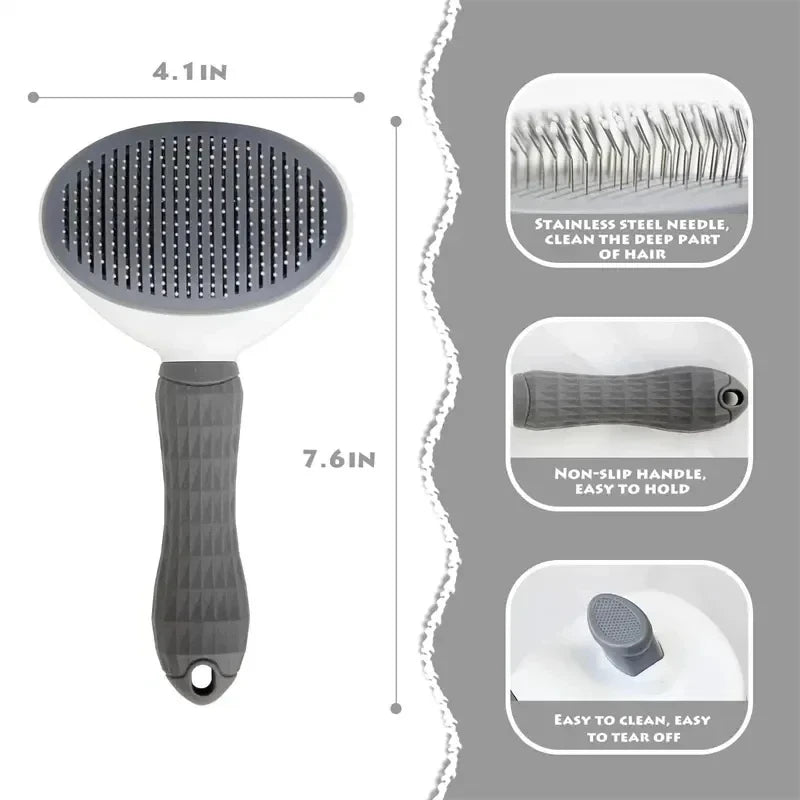Velora Glow Self-Cleaning Pet Grooming Brush – Dog & Cat Hair Remover
