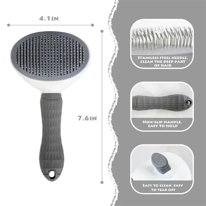 Velora Glow Self-Cleaning Pet Grooming Brush – Dog & Cat Hair Remover