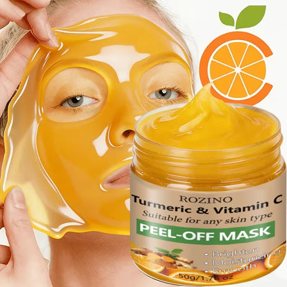 50g Turmeric and Vitamin C Peel-Off Mask, Brightens Skin Tone, Moisturizes, Smoothes