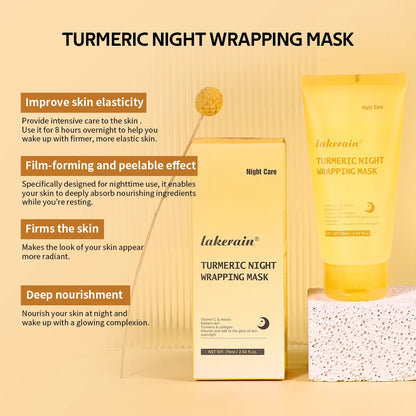 Overnight Wrapping Peel Off Mask Kojic Acid Turmeric Nourishes Hydrolyzed Collagen