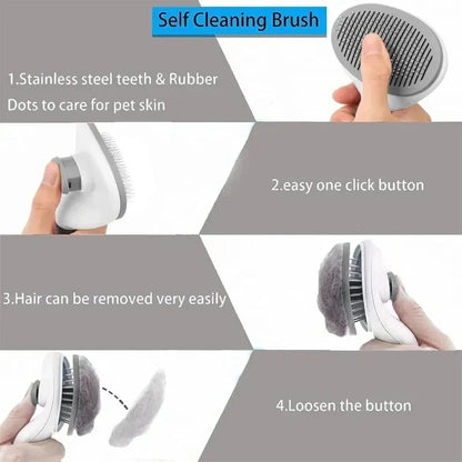 Velora Glow Self-Cleaning Pet Grooming Brush – Dog & Cat Hair Remover